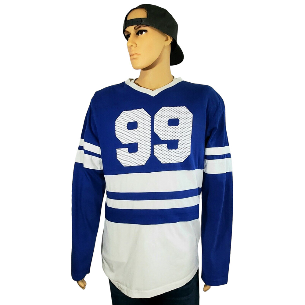 Carbon Mens Sz 2XL Jersey Long Sleeve #99 Shirt Blue White